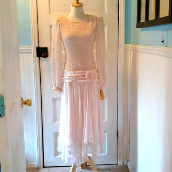 Vintage pink prom bridesmaid wedding dress 4